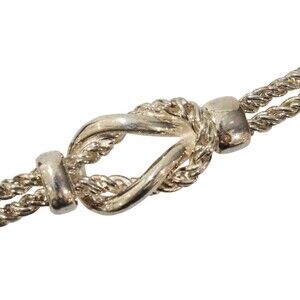 TIFFANY Center Knot Double Rope Bracelet Silver Accessory